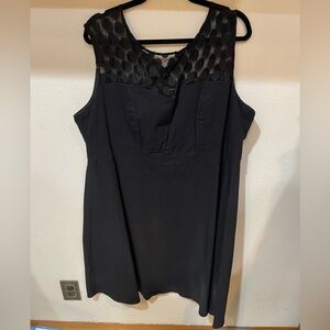 Torrid black midi polkadot dress, size 22